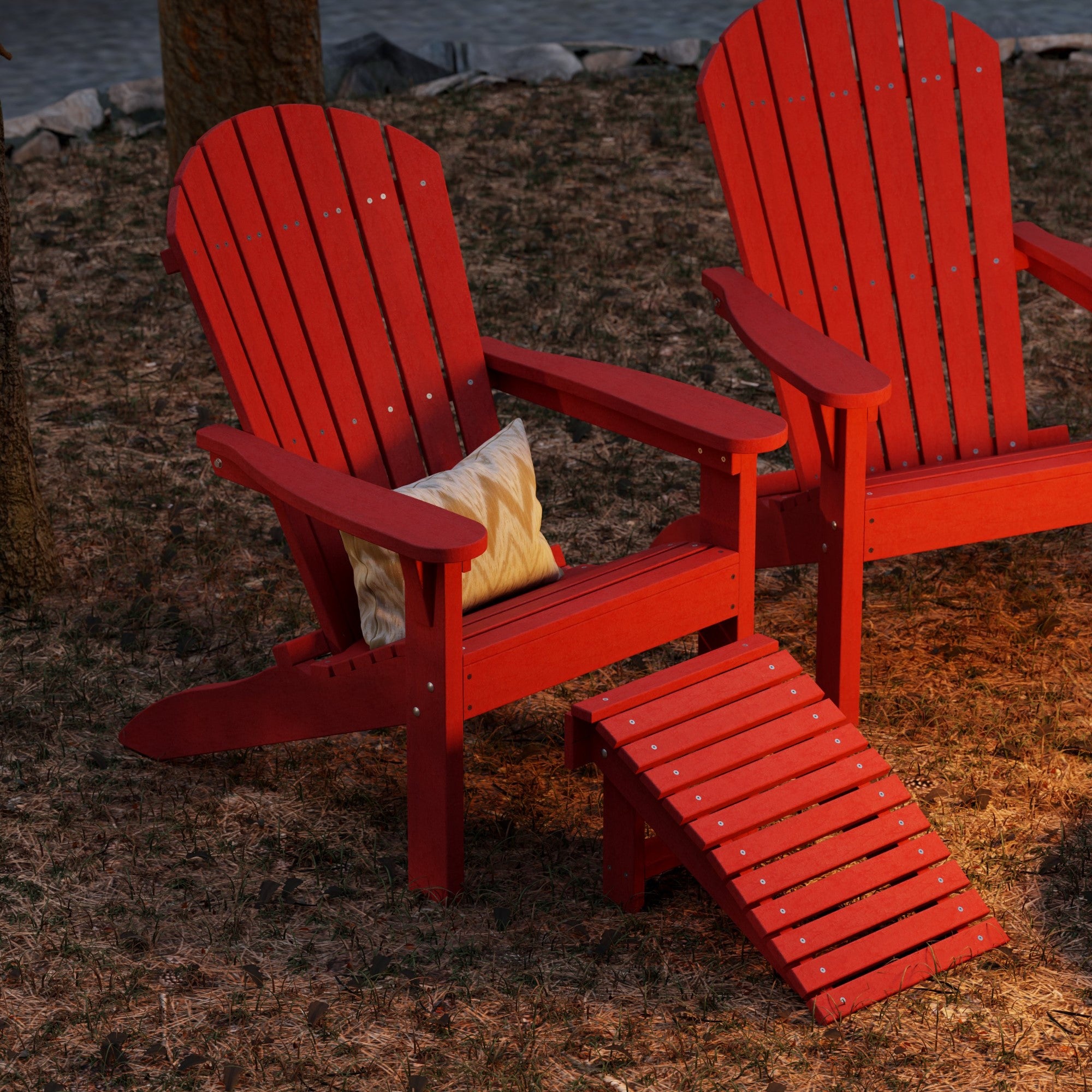Heritage Sunset Adirondack Chair - Outdoor Patio Furniture for Backyard, Garden & Poolside Relaxation | Durable Weather-Resistant Wooden Lounge Chair
