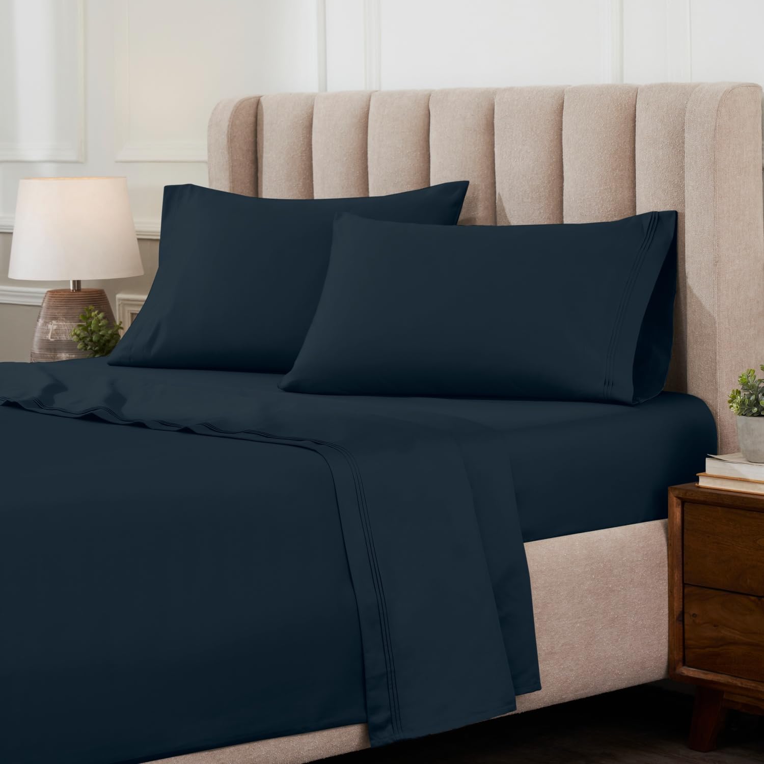 Premium 1000-Thread Count Egyptian Cotton Sheets Set - King Size Deep Pocket (18