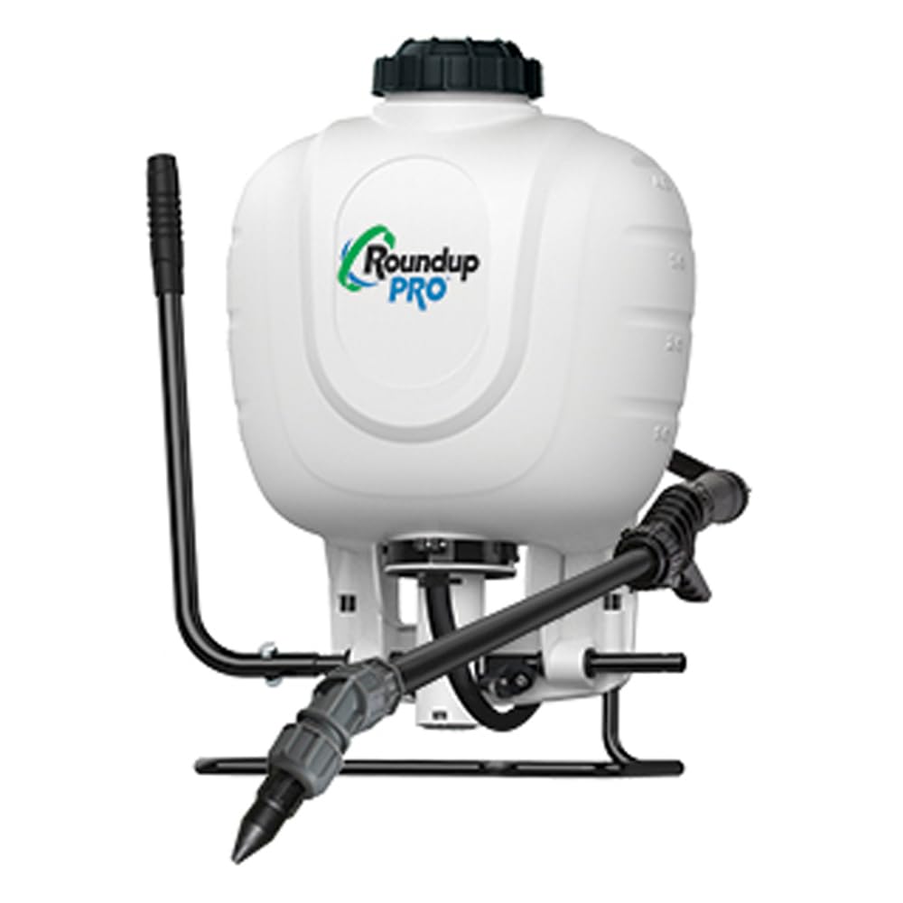 Roundup 190314 4 Gallon Backpack Sprayer for Fertilizers, Herbicides, Weed Killers & Insecticides - White | Ideal for Lawn Care, Gardening & Agricultural Use