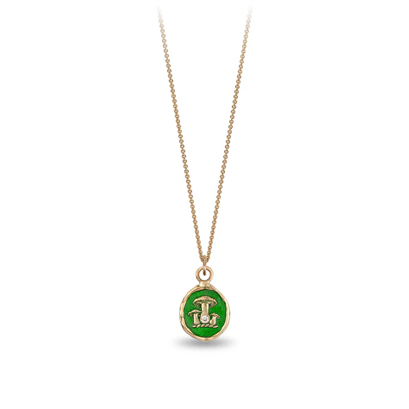 14K Gold Diamond Pendant Necklace Set - Elegant Earthy Tone Talisman for Women - Perfect for Gifts, Anniversaries & Special Occasions