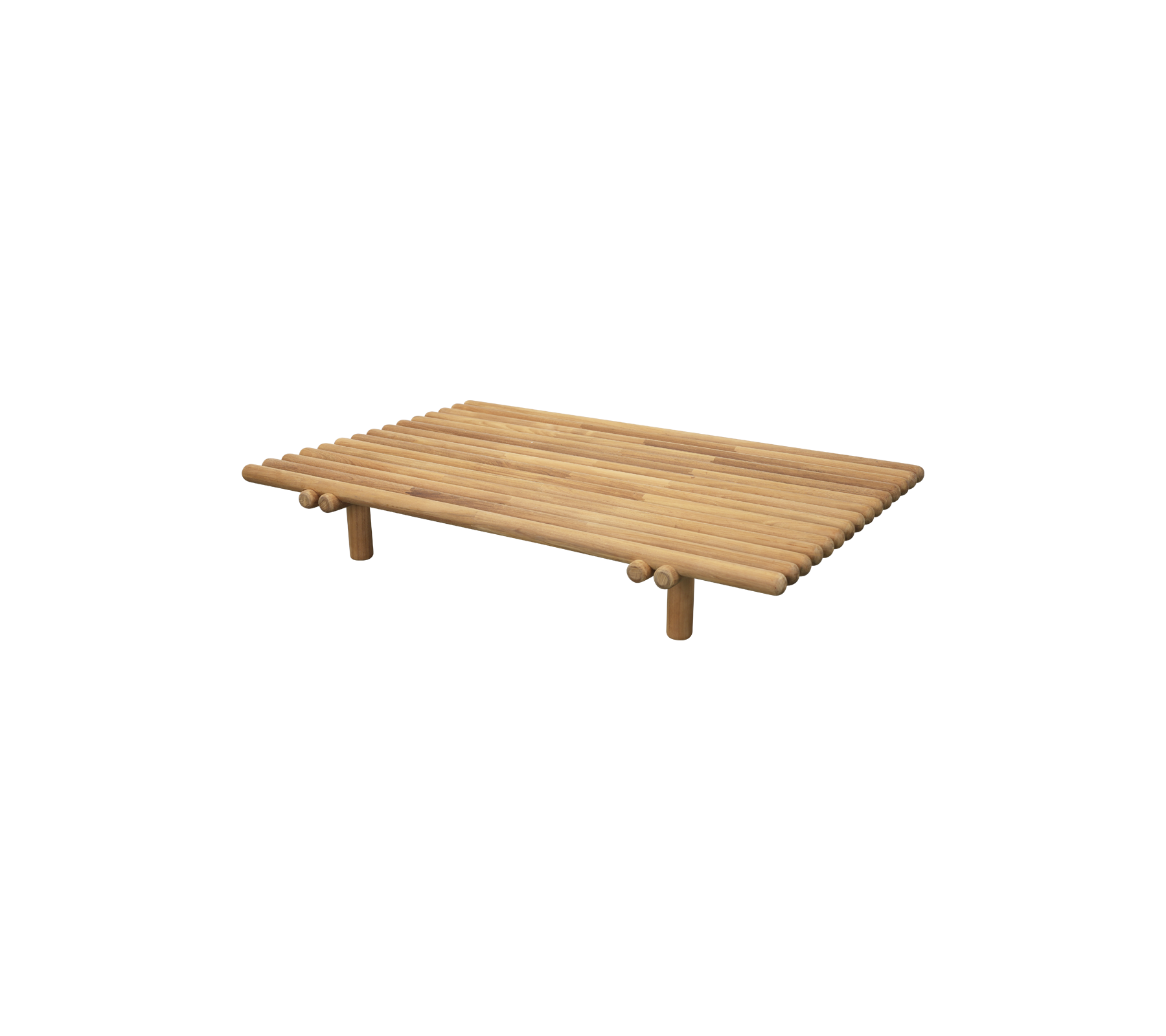 Modern Wooden Sticks Platform Coffee Table - Minimalist Living Room Furniture for Small Spaces, Home Decor, and Relaxing with Friends