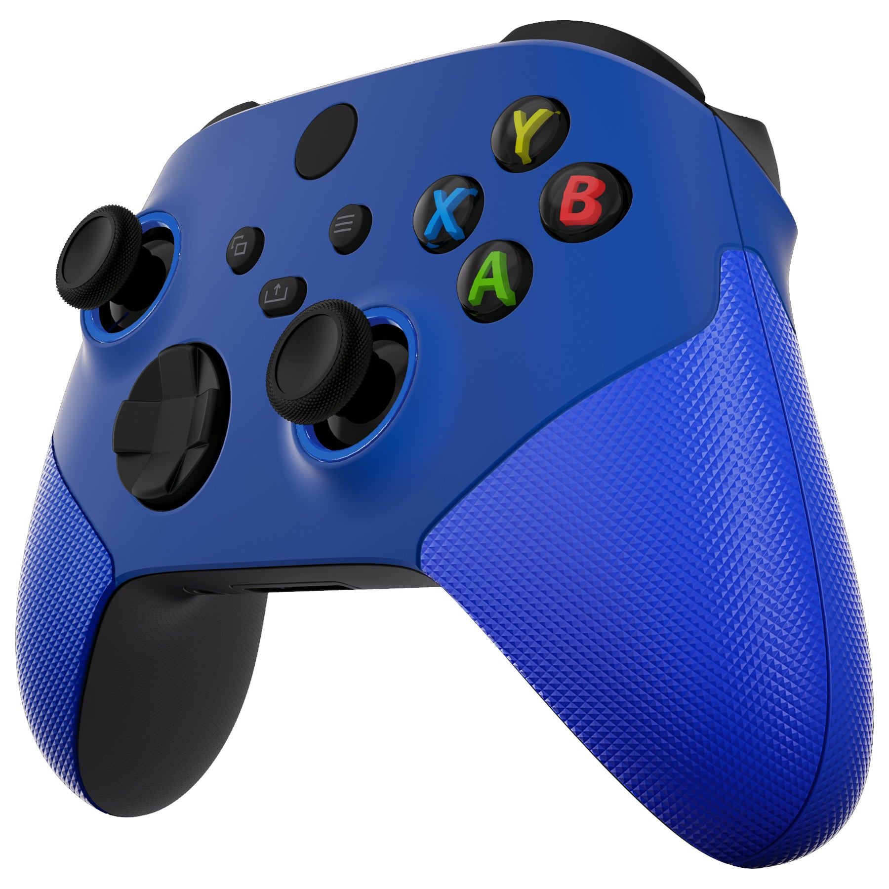 eXtremeRate ASR Performance Rubberized Side Rails & Front Housing Shell with Accent Rings for Xbox Series X/S Controller - Blue | Enhanced Grip for Gaming, Custom Replacement Parts for Xbox Controller