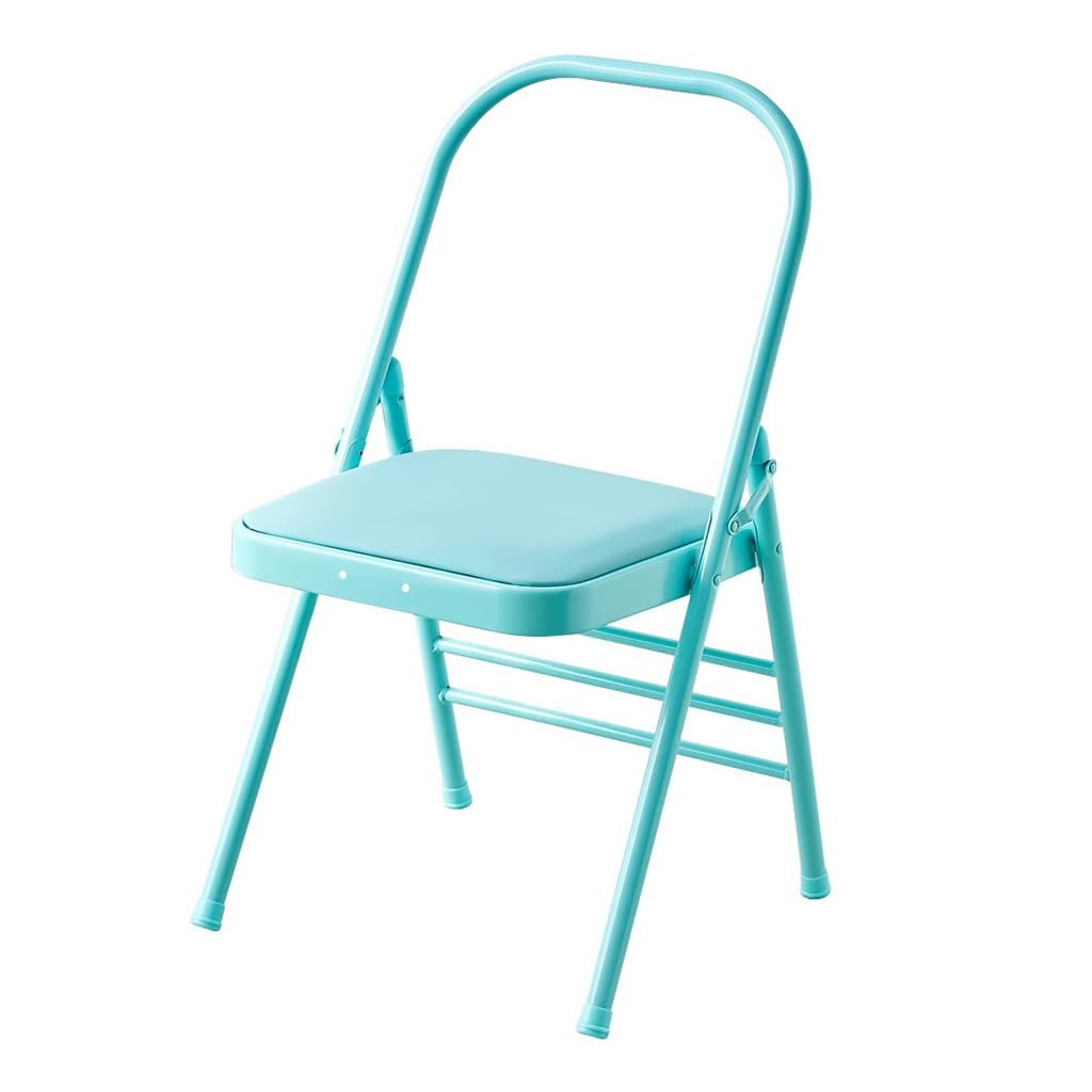 Foldable Backless Yoga Chair for Adults - 300kg Weight Capacity, Lumbar Support & Pain Relief - Assist Yoga Poses - Blue - Perfect for Home Yoga Practice, Meditation & Stretching Exercises