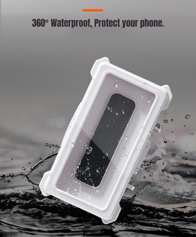 Waterproof Shower Phone Holder with 360° Rotation - Anti-Fog Touch Screen Wall Mount for iPhone & Android (4.7