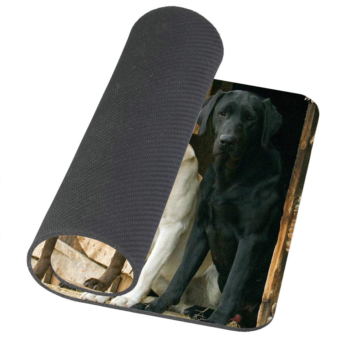 Funny Animal Dog Mouse Pad - Chocolate Yellow Black Labs Design, Non-Slip Office Desk Accessory, Perfect Gift for Dog Lovers & Home Office Decor - Great for Work, Gaming & Computer Use