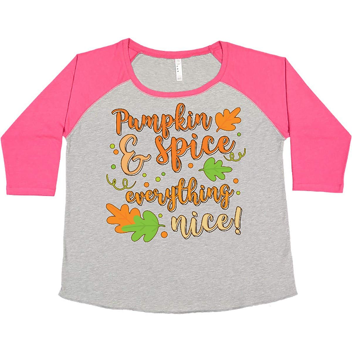 Inktastic Pumpkin Spice and Everything Nice Women's Plus Size T-Shirt | Fall Fashion, Cute Graphic Tee for Women | Perfect for Autumn Outfits, Casual Wear & Seasonal Celebrations