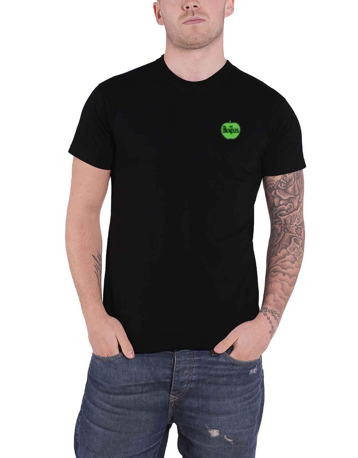 The Beatles Men's Apple Logo T-Shirt - Black | Vintage Band Tee for Music Fans & Casual Wear