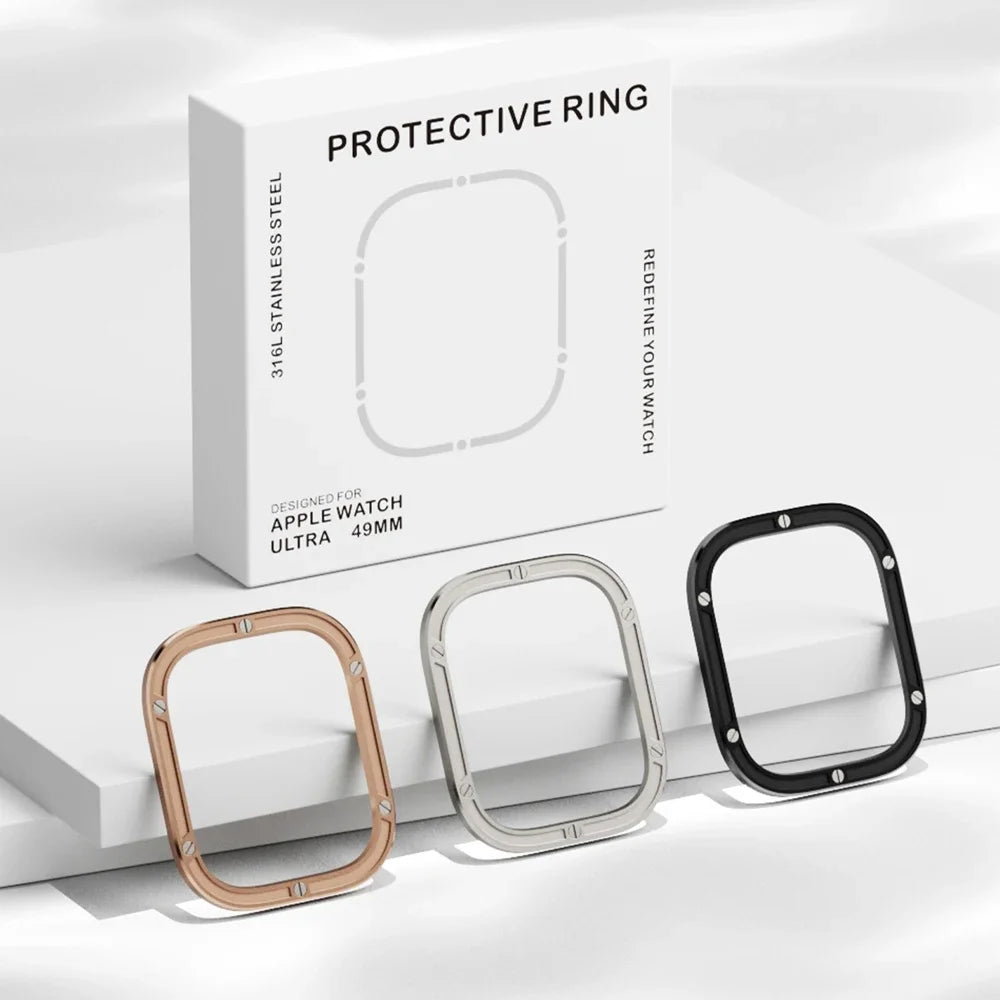 Premium 316L Stainless Steel Protection Ring for Ultra 49mm Smartwatch - Durable Scratch-Resistant Band for Workouts, Outdoor Activities & Daily Wear