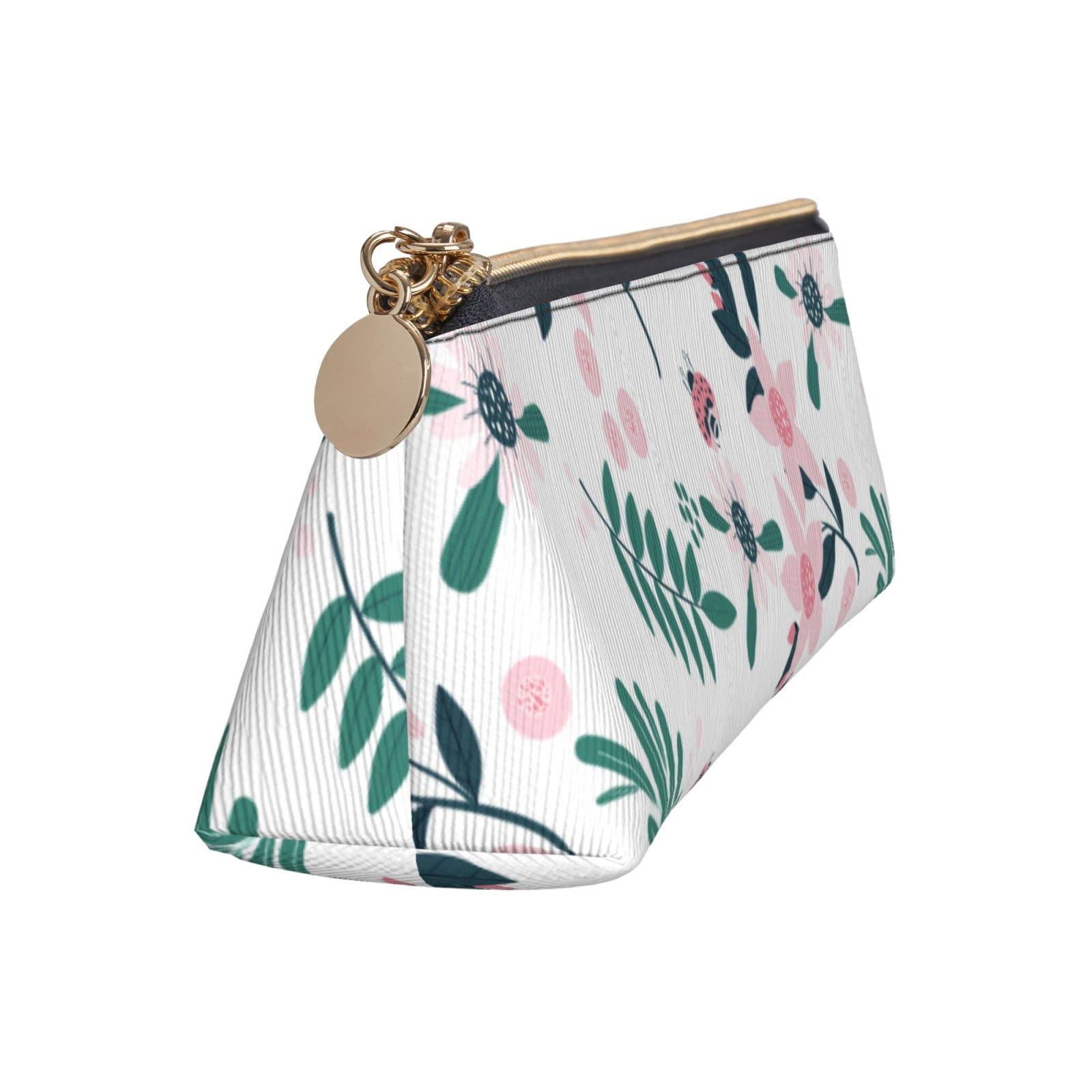 Cute Floral Leather Pencil Case - Stationery & Makeup Organizer for School & Travel