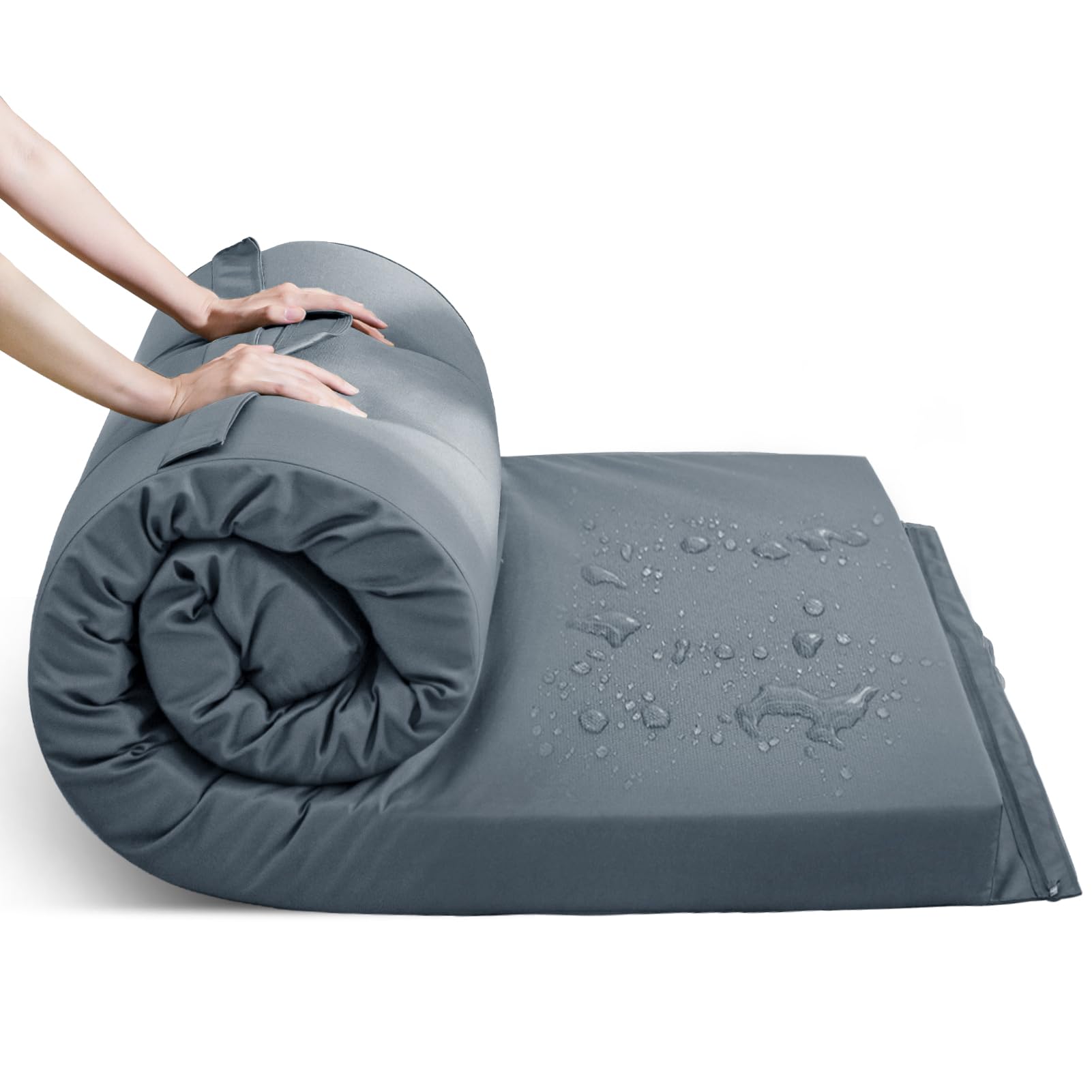 HIGOGOGO Camping Mattress Pad - Portable Roll Up Sleeping Mat for Adults, Lightweight Camping Bed Pad for Outdoor, Travel, Guest & Car Use - Perfect for Hiking, Backpacking & Road Trips