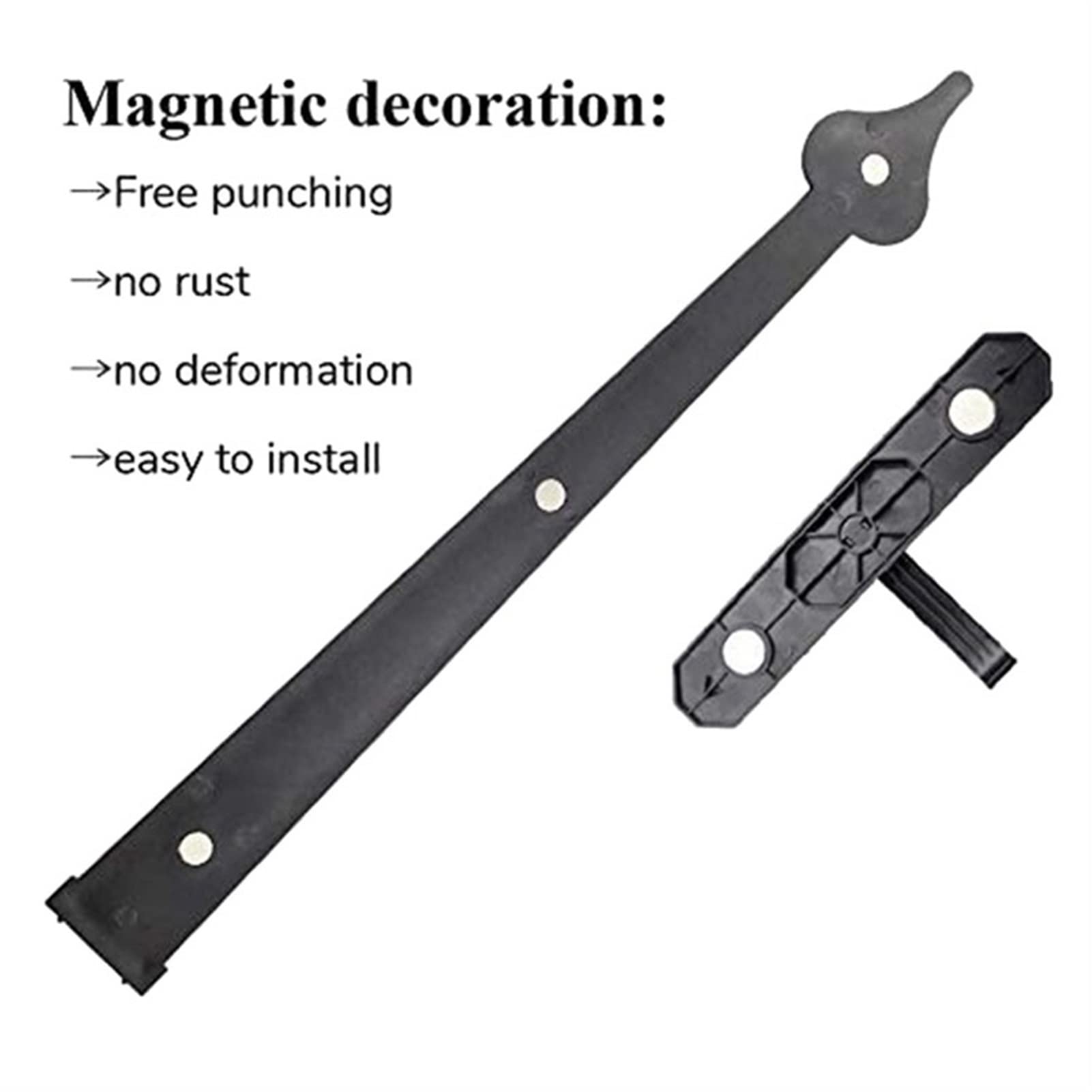 6Pcs Magnetic Garage Door Hardware Kit - Decorative Black Iron Hinges & Handles Set for Barn, Shed, and Garage Doors - Rustic Style for Home & Outdoor Use