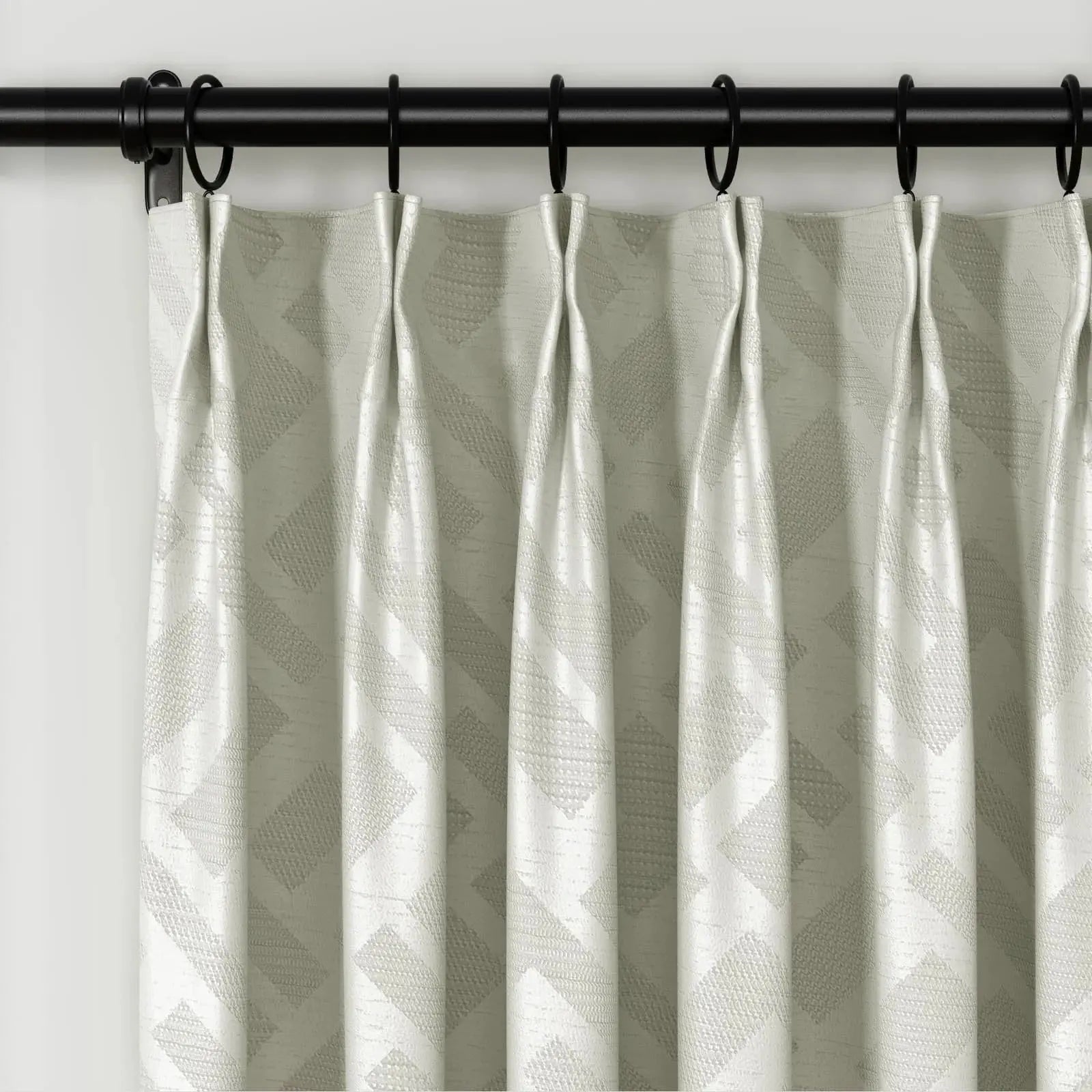 Lydia Rove Jacquard Pleated Curtains for Living Room & Bedroom - Elegant Window Treatments for Home Decor