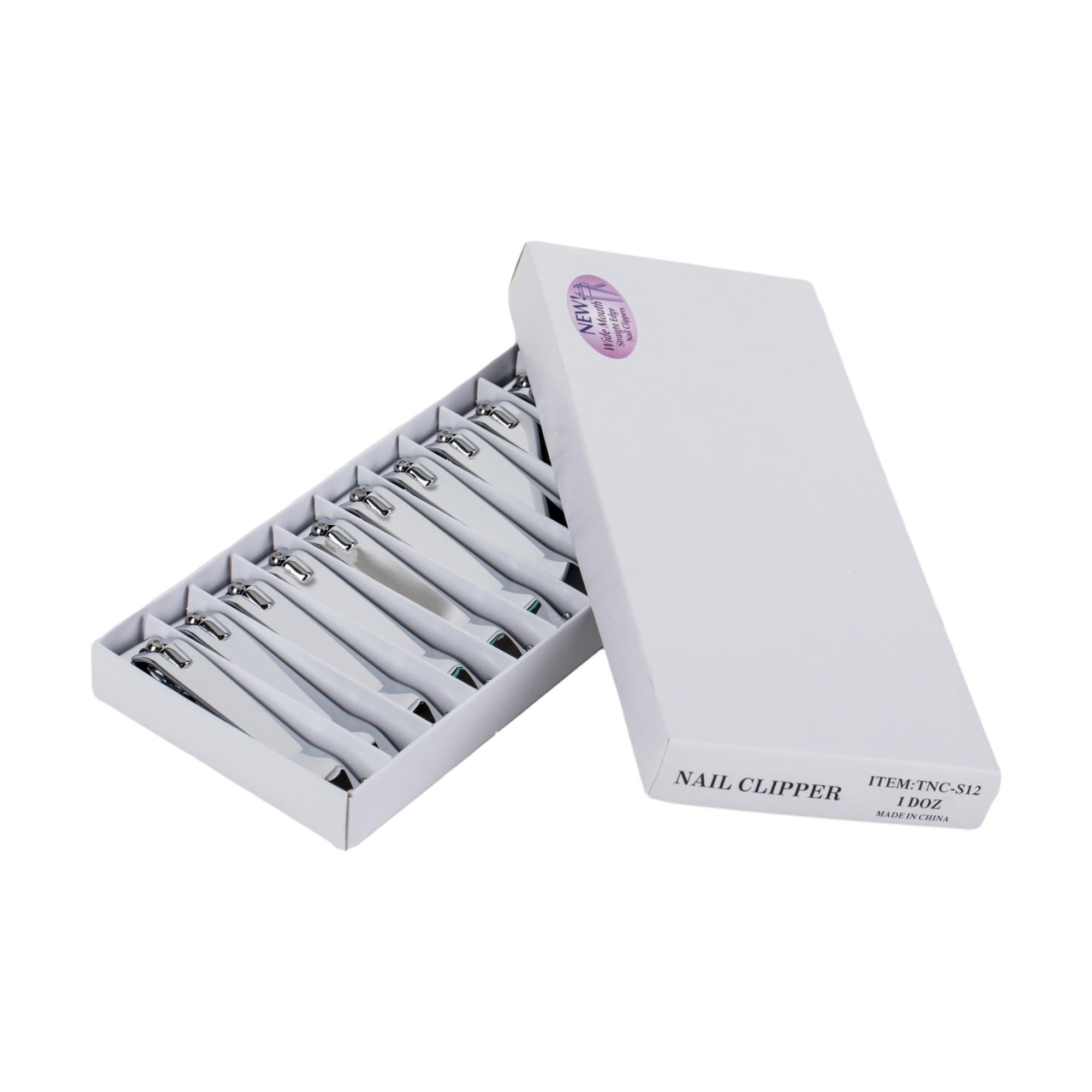 Premium Chrome Plated Toe Nail Clippers - Straight Edge Design (12-Pack) | Professional Pedicure Tool for Home & Salon Use | Durable Stainless Steel Nail Trimmers for Men & Women