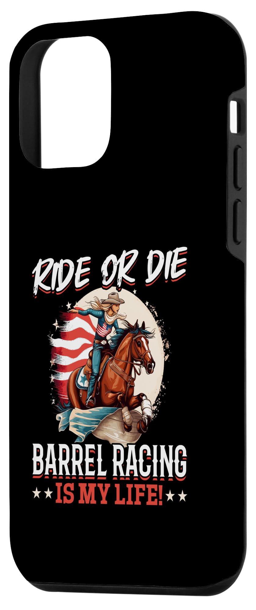 iPhone 12 Mini Case - Barrel Racing Horse Design - Durable Protective Phone Cover for Equestrian Sports & Western Lifestyle - Perfect for Rodeo Events, Horseback Riding & Cowboy Enthusiasts