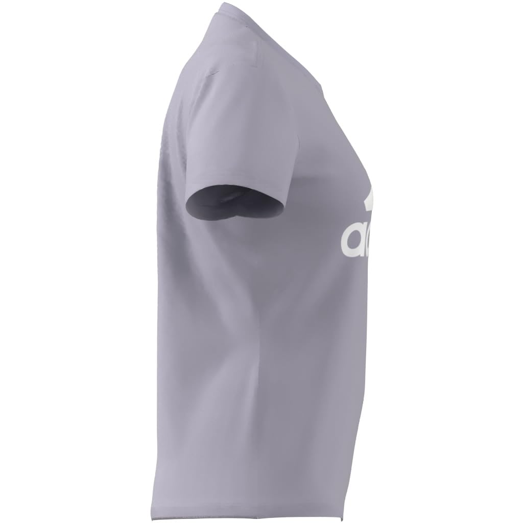adidas Women's Essential Logo Loungewear T-Shirt - Soft Cotton Comfort for Casual Wear, Home Relaxation & Athleisure Outfits