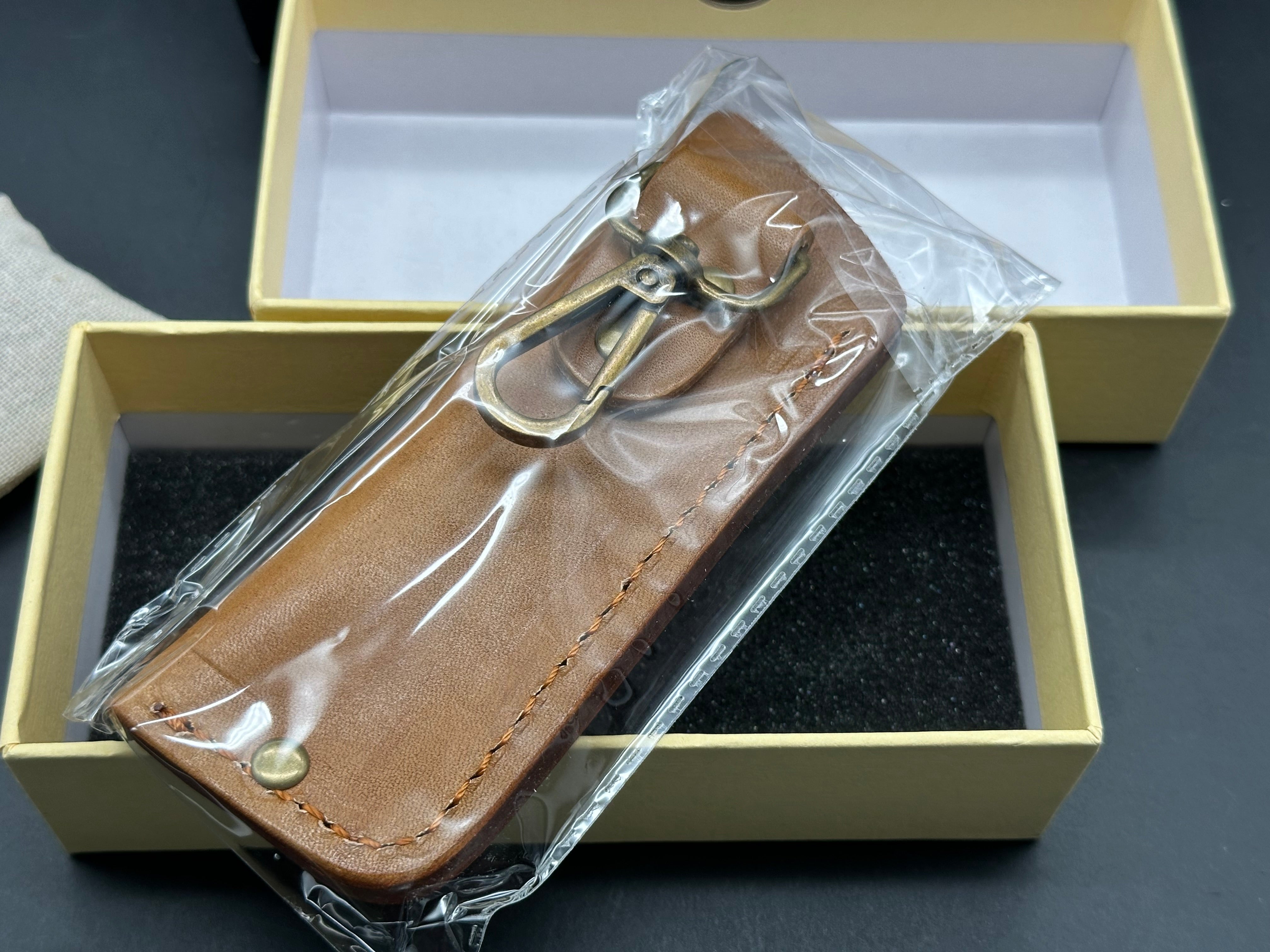 KATSU JT03 Folding Knife - CPM S35VN Stonewashed Blade, Titanium Handle with Mars Valley Fat Carbon Fiber Inlay | EDC, Outdoor, Camping, Survival Gear