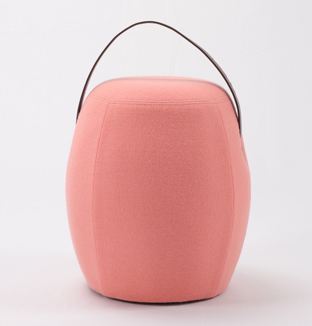 Handmade Pink Pouf Ottoman Stool - Boho Chic Footrest, Floor Seating for Living Room, Bedroom & Nursery Decor