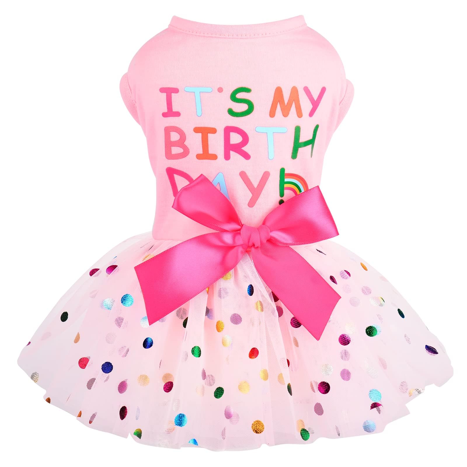 Small Dog Dresses for Puppies - Cute Pet Costume Clothes for Chihuahua, Yorkie & Cats | Summer & Spring Apparel | Pink Birthday Outfit (XS) | Perfect for Parties, Photo Shoots & Special Occasions