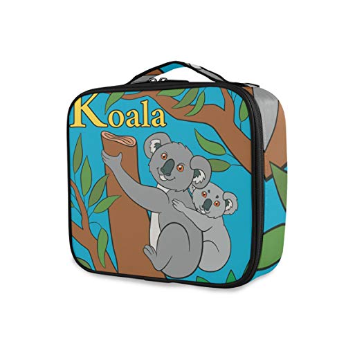 ALAZA Cartoon Animals Alphabet K for Koala Makeup Organizer - Travel Toiletry Storage Bag for Cosmetics & Accessories | Perfect for Travel, Gym, and Home Organization