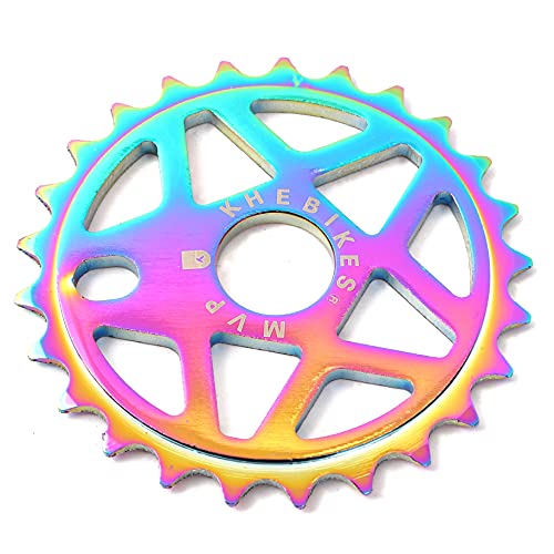 KHE MVP BMX 7005 Aluminum Chain Ring 25T Oil-Slick Jet Fuel CNC Bike Sprocket - Lightweight 0.12lbs for BMX Racing & Street Riding