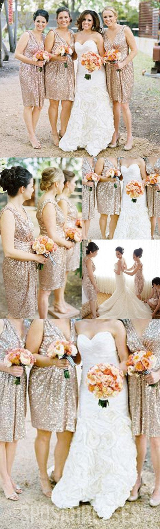 Best Selling Sequin Off-Shoulder V-Neck Shimmering Custom Bridesmaid Dress WG13 - Perfect for Weddings, Parties & Special Occasions