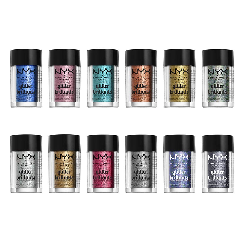 NYX Professional Makeup Face & Body Glitter in Violet - Vegan, Cruelty-Free Shimmer for Festival, Cosplay & Body Art