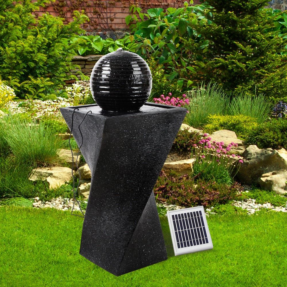 Gardeon Solar Powered Outdoor Water Fountain with LED Lights - Twist Design for Garden, Patio, and Backyard Decor