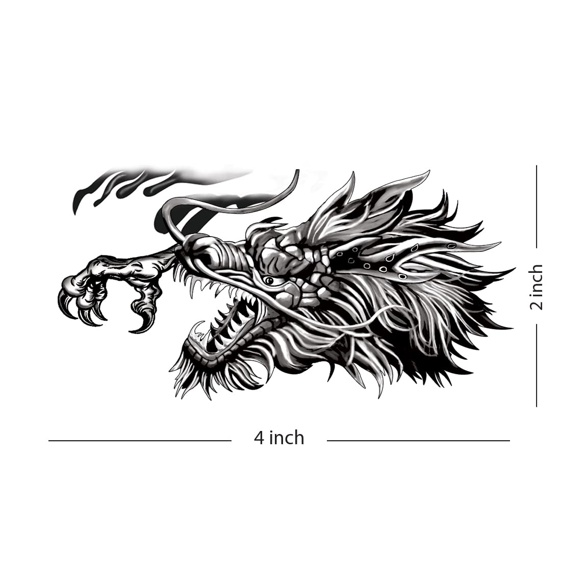 Realistic Dragon Bite Temporary Tattoo - Waterproof Fake Tattoos for Men & Women - Perfect for Halloween, Cosplay, and Festival Body Art