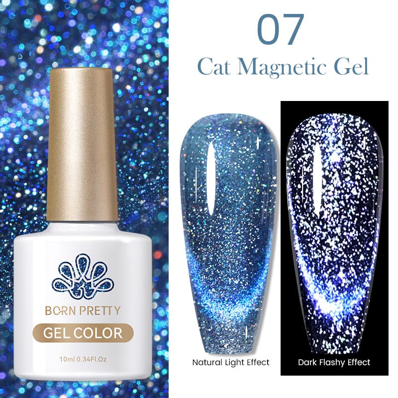 BORN PRETTY Reflective Cat Magnetic Gel Nail Polish - 10ml Long-Lasting High Shine for Nail Art & Manicure - Perfect for Parties, Night Out, and Special Occasions