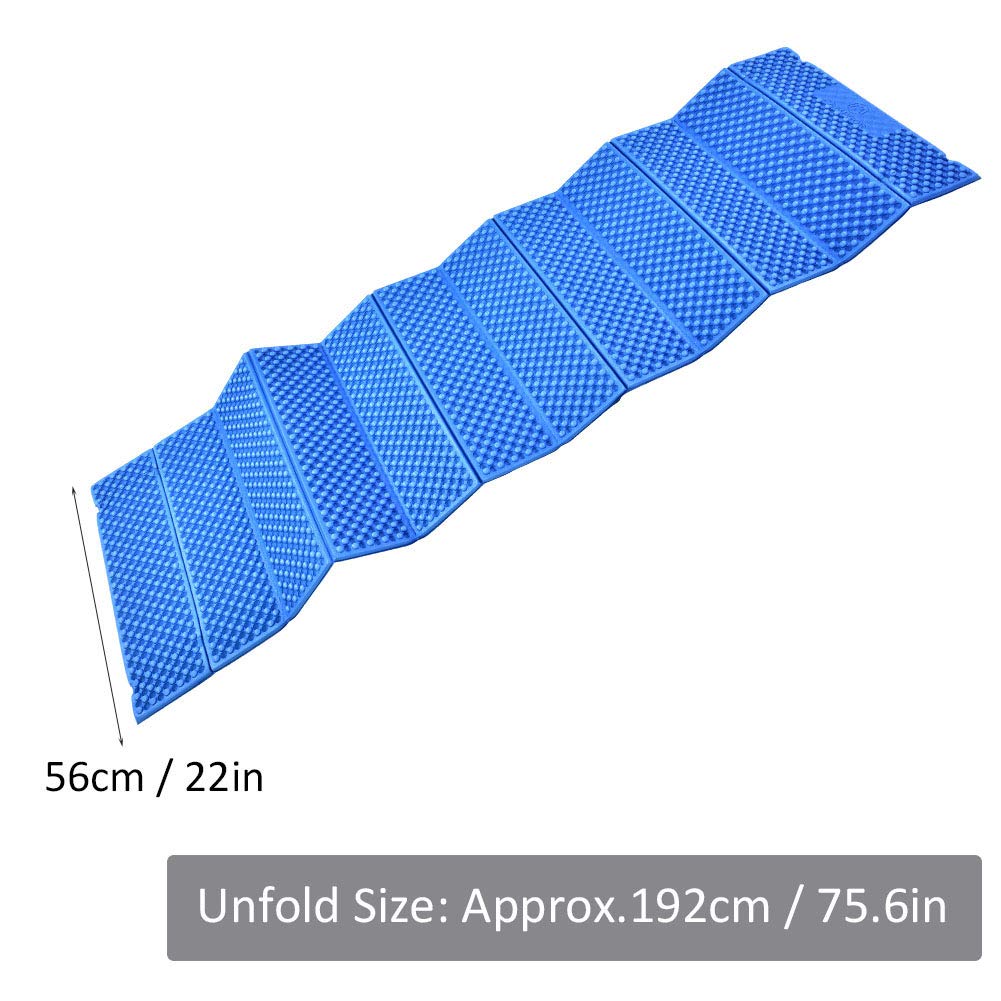 Keenso Folding Foam Mat - Waterproof Portable Outdoor Camping Mat, Lightweight Beach Blanket for Yoga, Picnic, Hiking & Travel - Perfect for Beach, Park, Backyard & Car Camping (Blue)