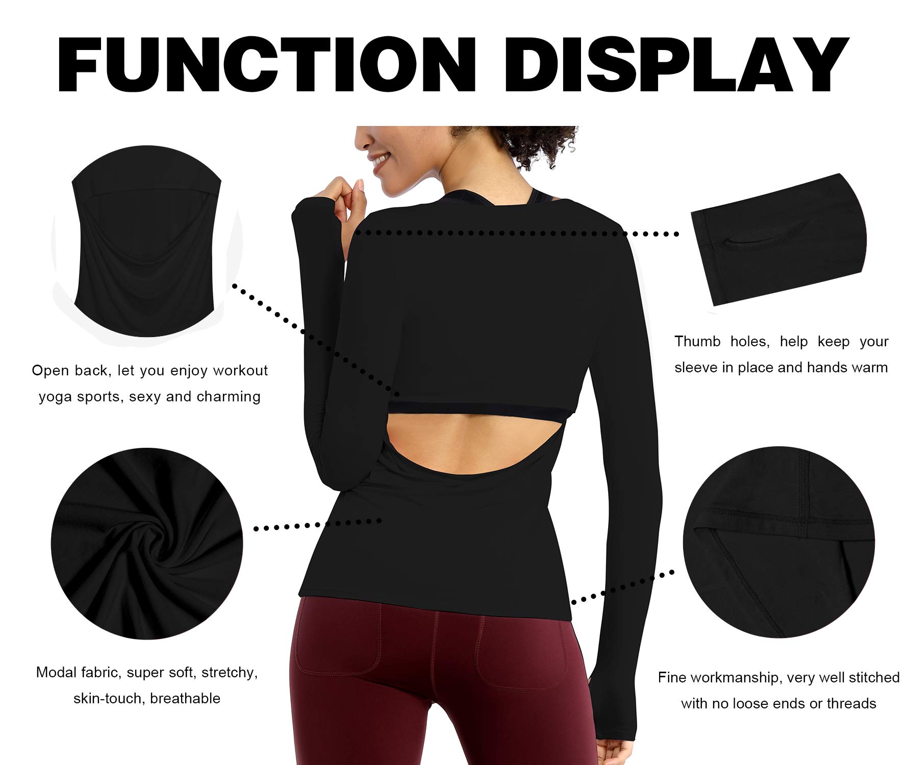 BUBBLELIME Women's Open Back Workout Shirts - Soft Breathable Athletic Yoga Tops for Gym, Running & Fitness - Comfortable Sports Shirt for Yoga, Pilates & Active Lifestyle