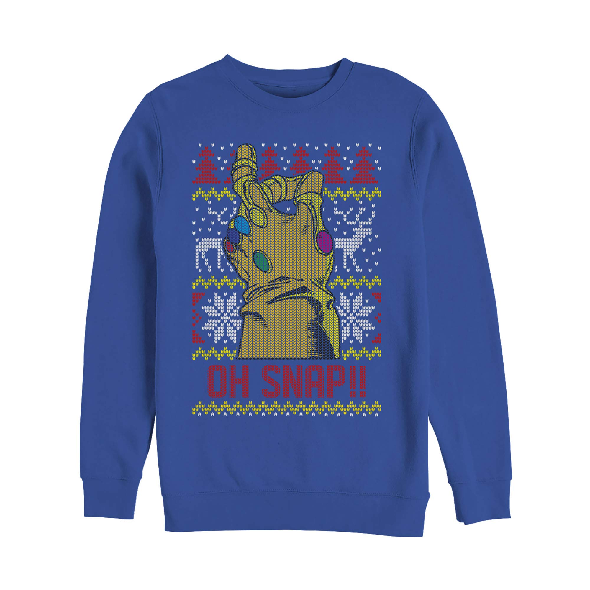 Marvel Men's Ugly Christmas Oh Snap Thanos Sweatshirt - Funny Superhero Holiday Gift for Fans - Perfect for Christmas Parties & Cosplay