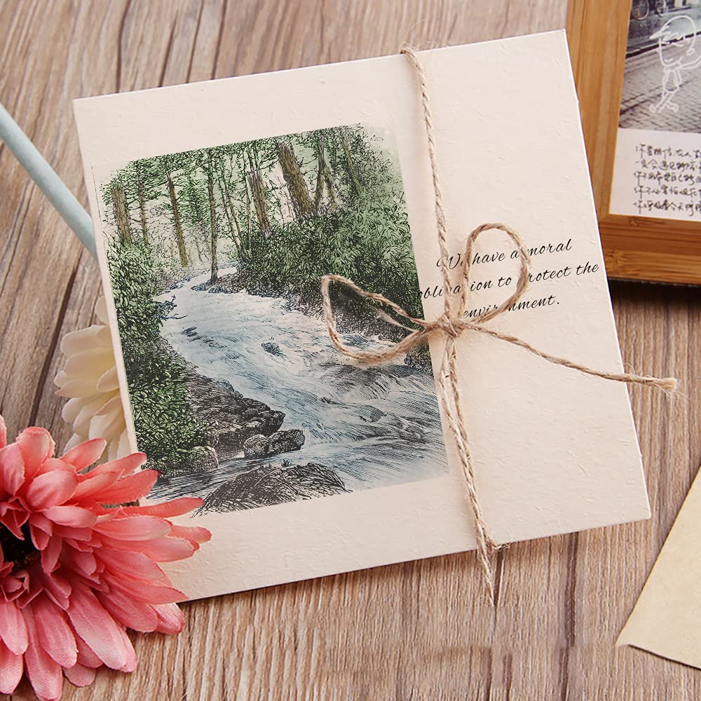 Forest River Clear Stamps for Card Making - DIY Scrapbooking Rubber Stamps with Tree Scenery Design - Transparent Photo Album Crafting Supplies - Perfect for Greeting Cards, Journals & Memory Books