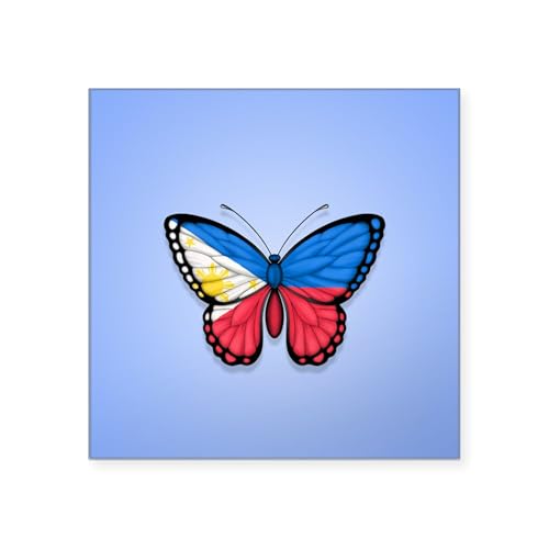 Clear - Filipino Flag Butterfly on Blue Sticker