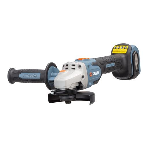 SENIX PAX2125-M2-0 X2 20V Max Brushless Cordless Angle Grinder - 5 Inch, 8500 RPM, 3-Position Handle, Safety Slide Switch (Tool Only, No Battery) - Perfect for Metal Cutting, Grinding, and DIY Projects