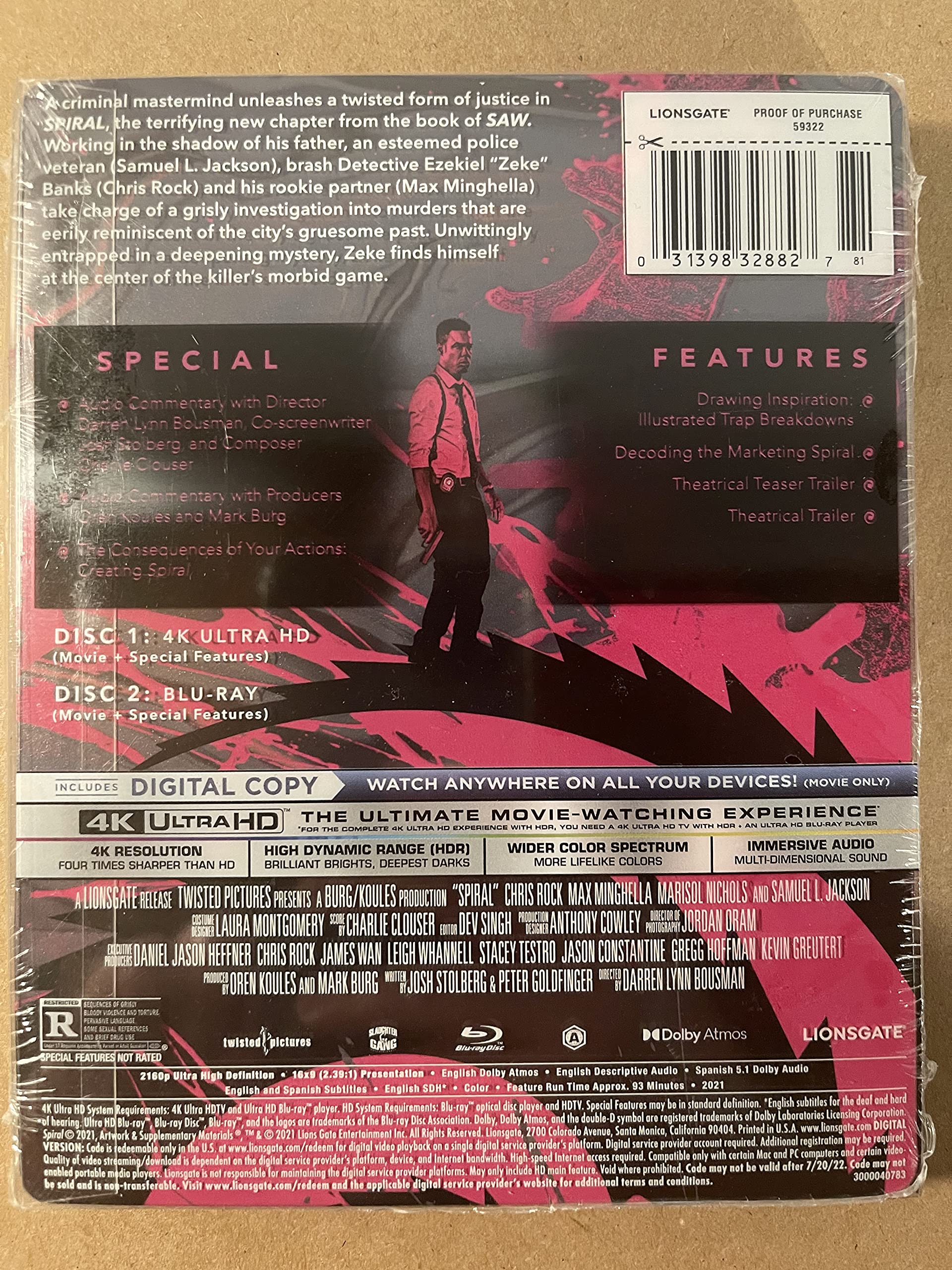 SPIRAL From the Book of SAW - Exclusive Steelbook Edition (4K Ultra HD + Blu-ray + Digital Copy) - Collector's Edition for Movie Night & Horror Film Enthusiasts