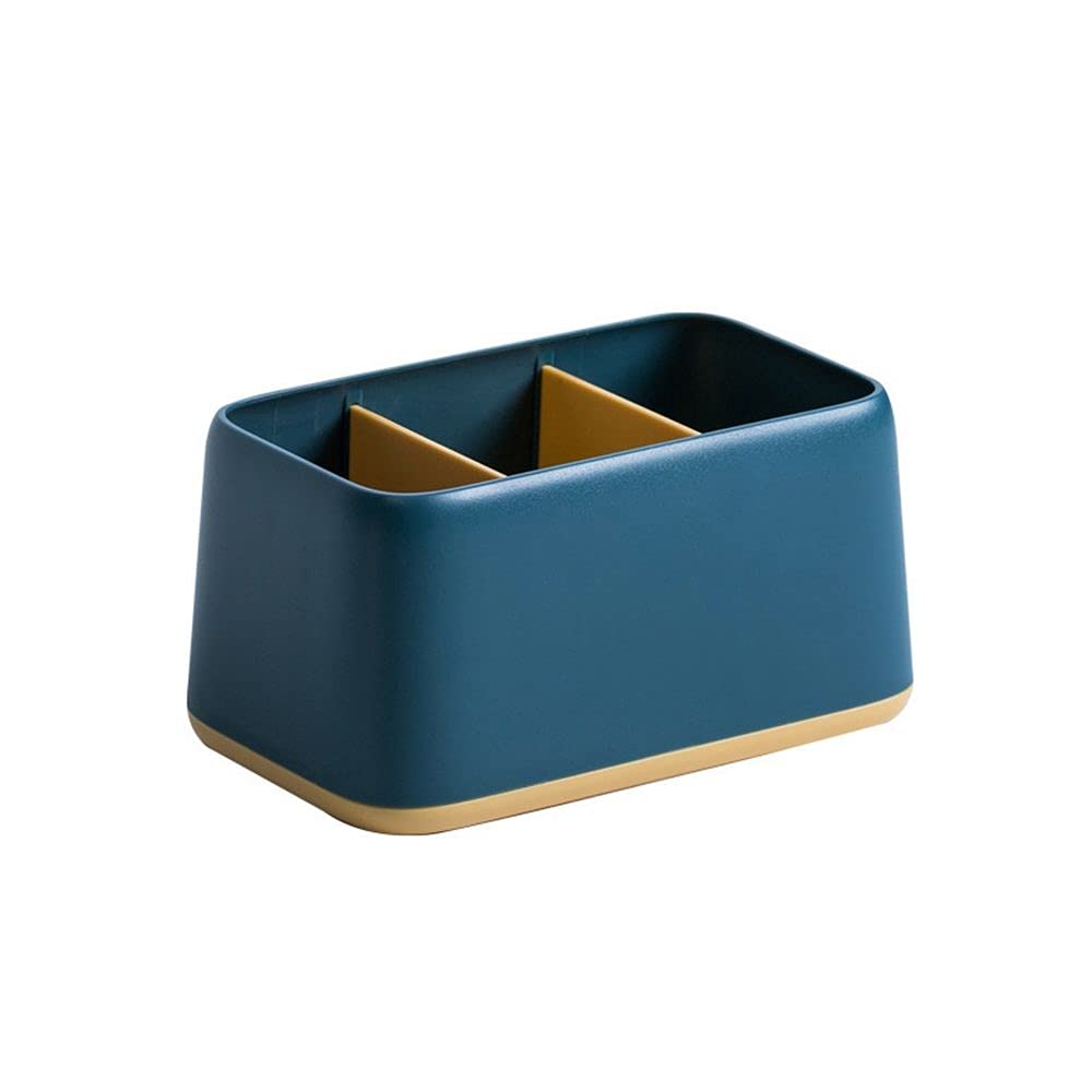 MinLia Desktop Organizer - Multi-Grid Storage Box for Home & Office | Blue Plastic Container for Stationery, Makeup, Jewelry & Small Items | Perfect Desk Organizer for Office, Bathroom & Bedroom