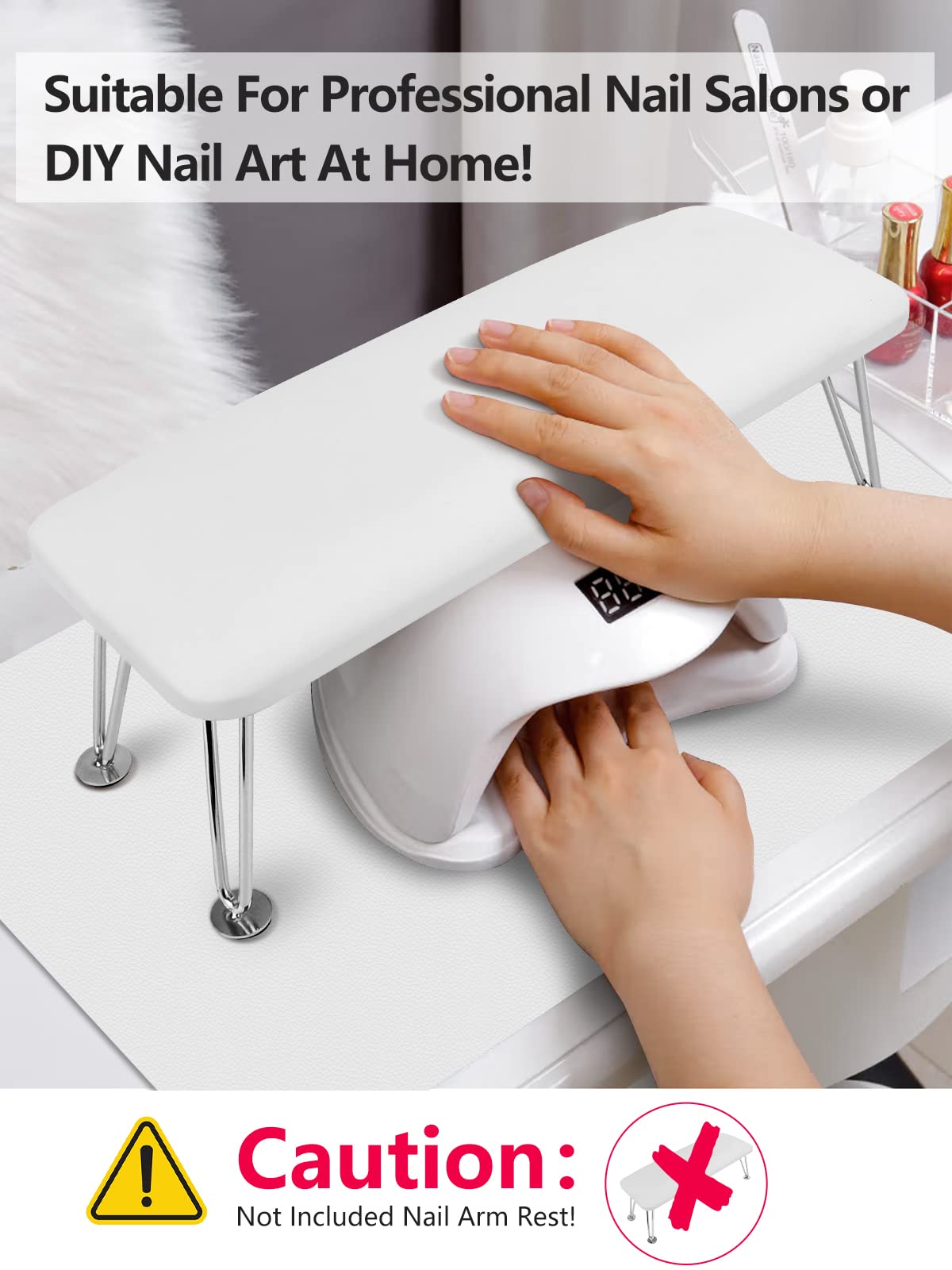 Soft Microfiber PU Leather Nail Art Table Mat - Foldable Acrylic Nail Hand Rest Pillow & Manicure Pad for Salon & Home Use | Non-Slip Desk Mat for Nail Cushion & Arm Support