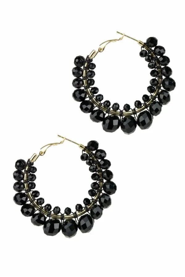 Stylish Multi Beaded Hoop Earrings for Women - Trendy Boho Dangle Earrings for Party, Wedding & Everyday Wear