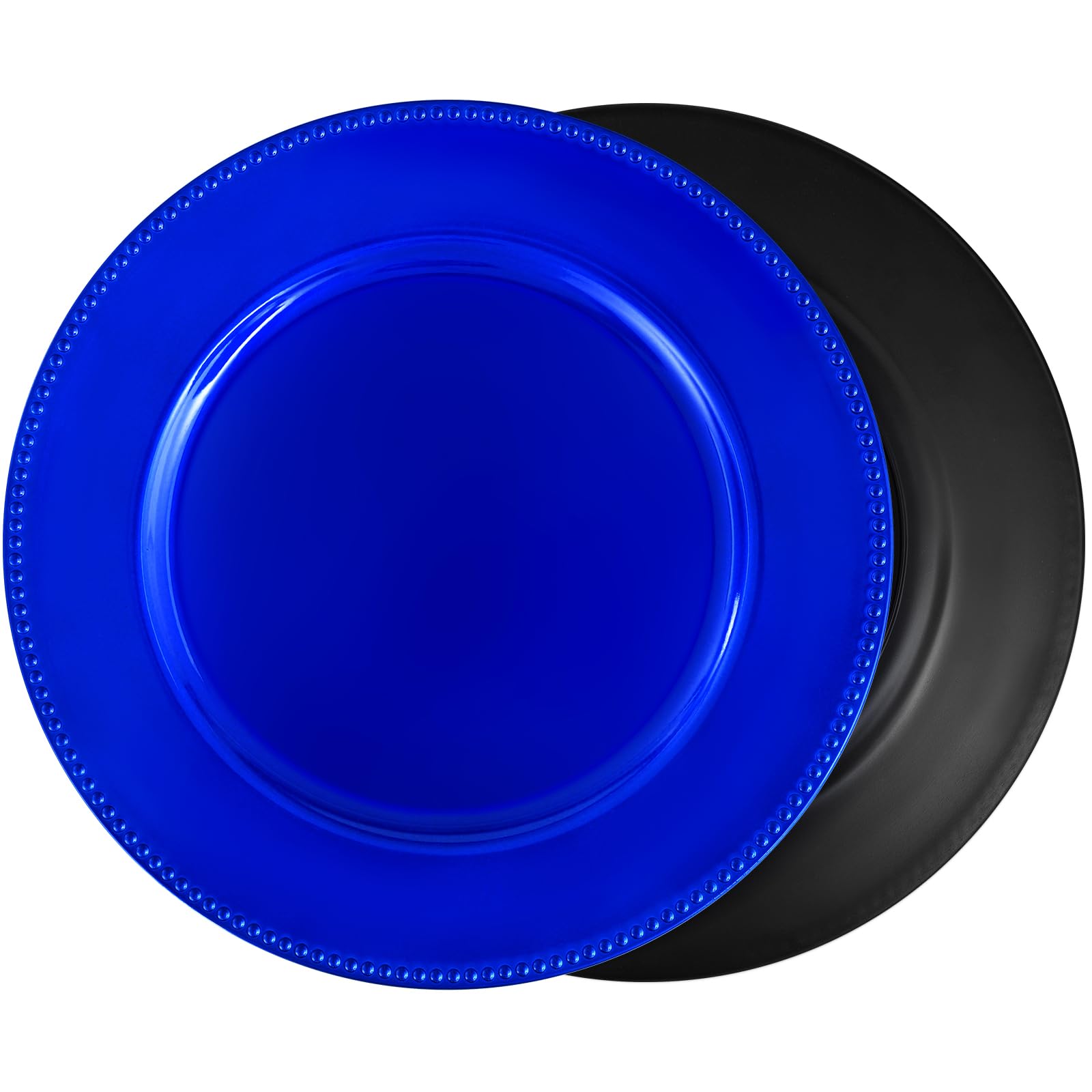50 Pcs Royal Blue Plastic Charger Plates Bulk - 13