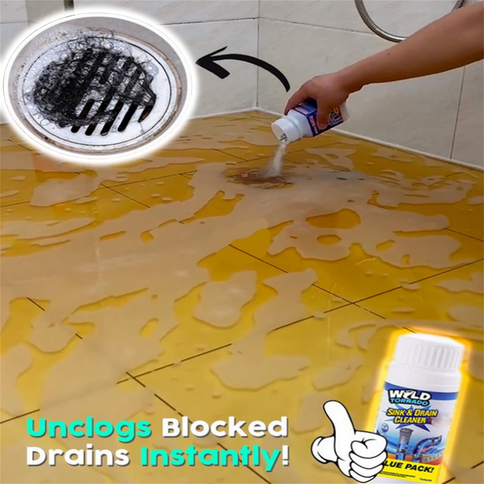 **Wild Tornado Pipe Dredge Deodorant – Ultimate Sink & Drain Cleaner – Portable Powder Cleaning Tool – Super Clog Remover – Chemical Powder for Kitchen & Toilet Pipe Unclogging – Perfect for Home & Commercial Use**