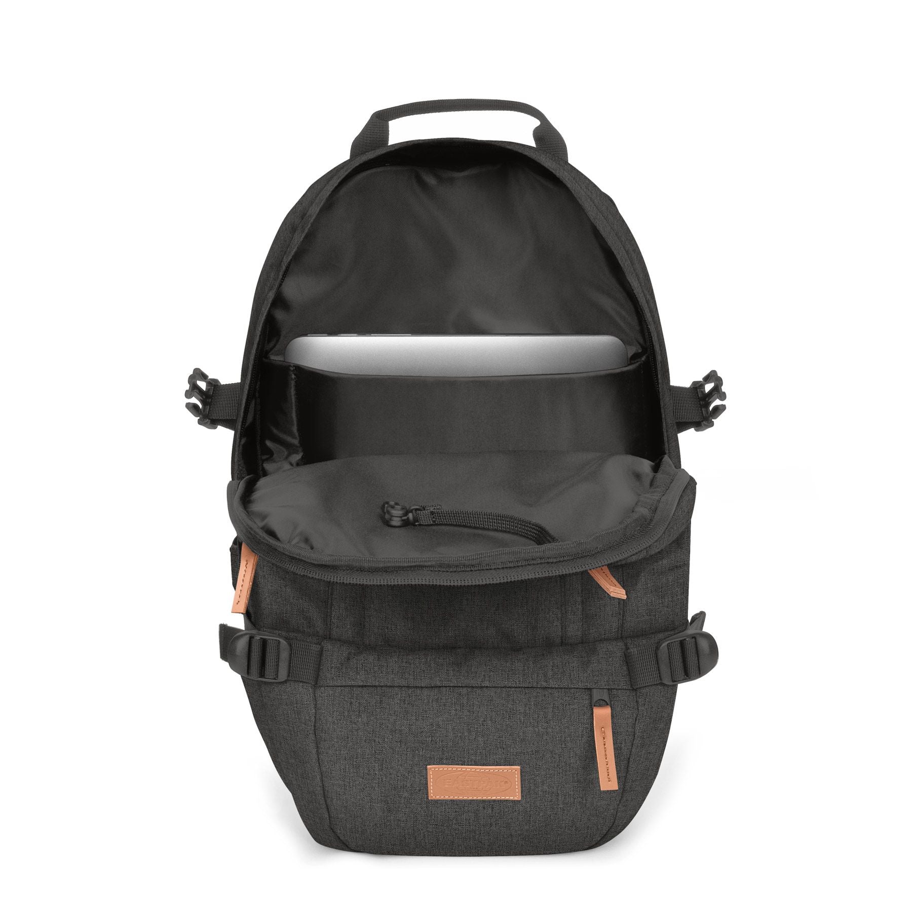 Eastpak Floid CS Backpack - Stylish Black Denim for School, Travel & Everyday Use | Durable Laptop Bag with Comfortable Shoulder Straps