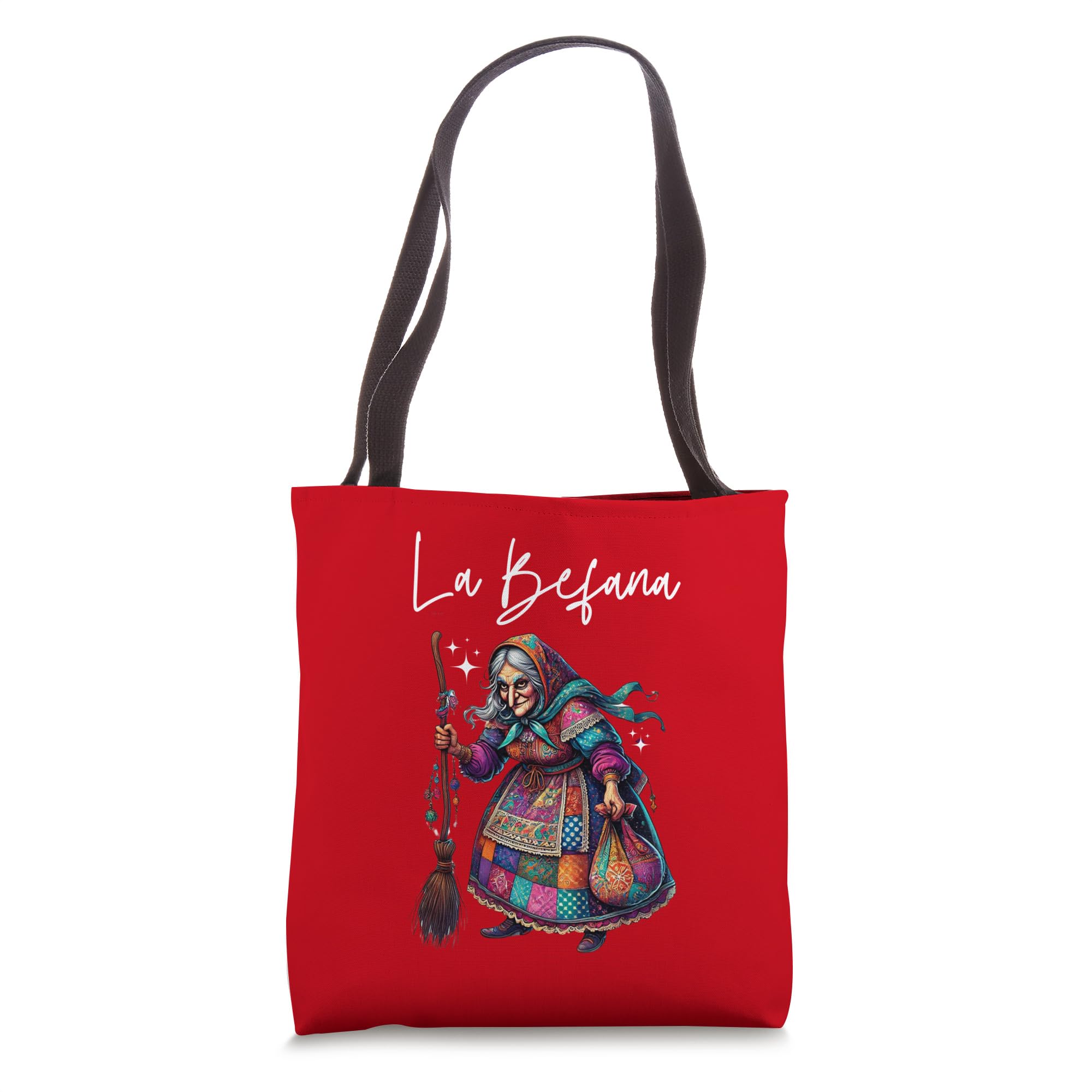 La Befana Christmas Witch Tote Bag - Italian Kitchen Witch Gift for Holiday Decor & Cooking Enthusiasts - Perfect for Christmas Decorations, Kitchen Storage & Witchcraft Supplies