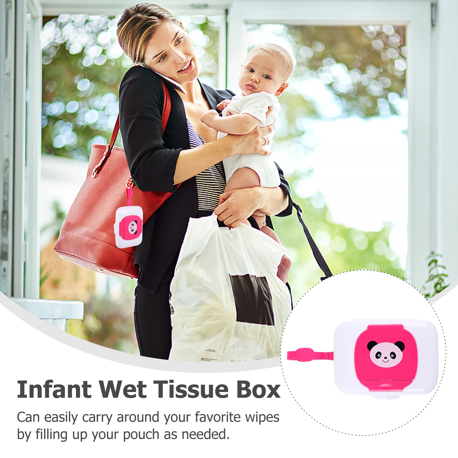 1PC Portable Wet Tissue Box - Travel Toilet Paper Holder, Pink PP Plastic Case for Bathroom, Car & Outdoor Use