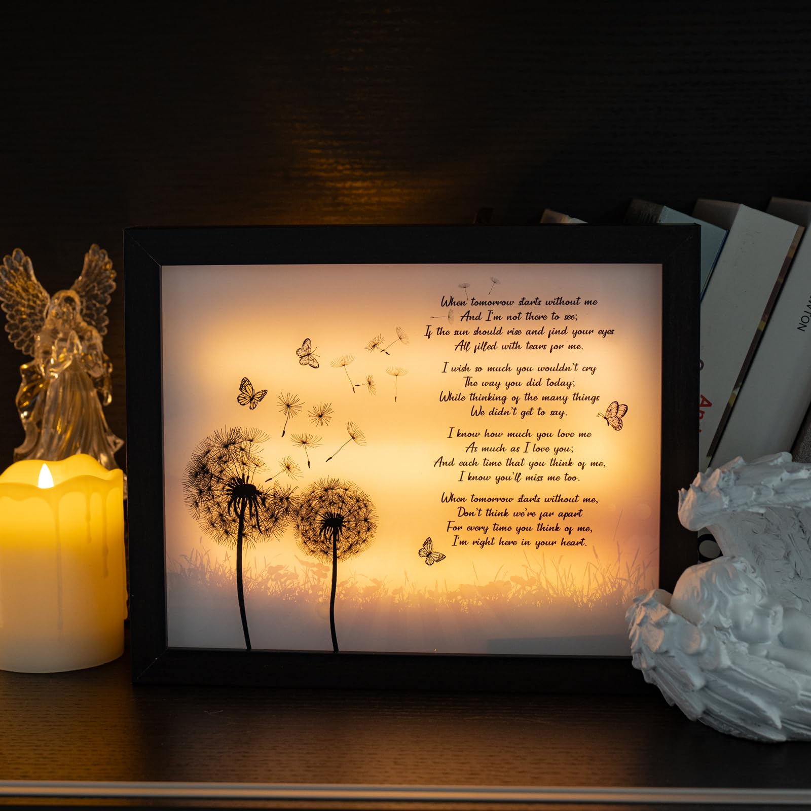 Sympathy Gift LED Memorial Shadow Box - Thoughtful Memorial Gifts for Loss of Loved Ones, Mothers, Fathers, Grandparents | Personalized Keepsake for Grieving Families | Perfect for Funerals, Memorial Services & Healing Process