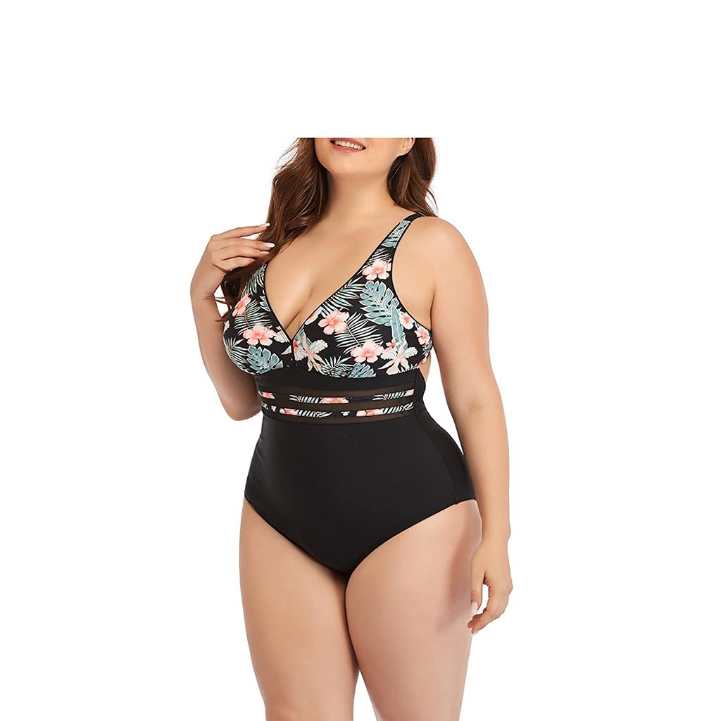 **GRETD Push Up One Piece Swimsuit for Women - Plus Size Large, Black - Tummy Control & Sexy Beachwear for Swimming, Vacation & Pool Parties**