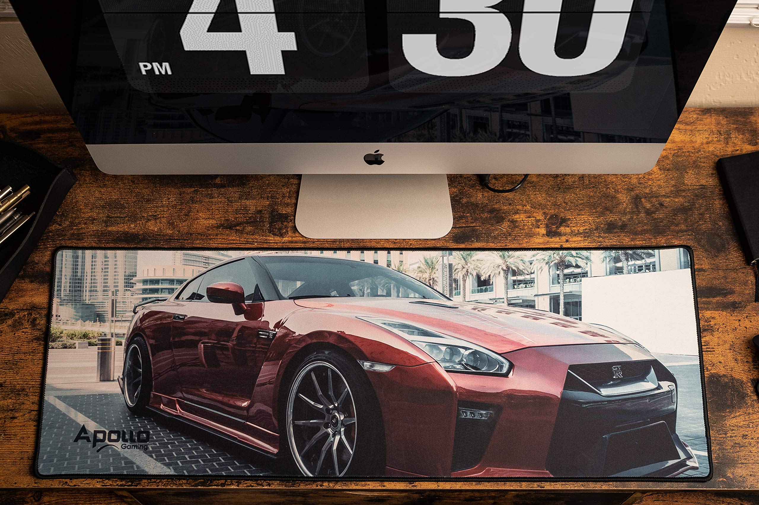 Extended XXL Mouse Pad with Stitched Edges & Microfiber Surface - 31.5×11.8 Inch Large Desk Mat for Keyboard and Mouse - Non-Slip Base Gaming Mousepad for PC, Laptop, Office & Home Workspace
