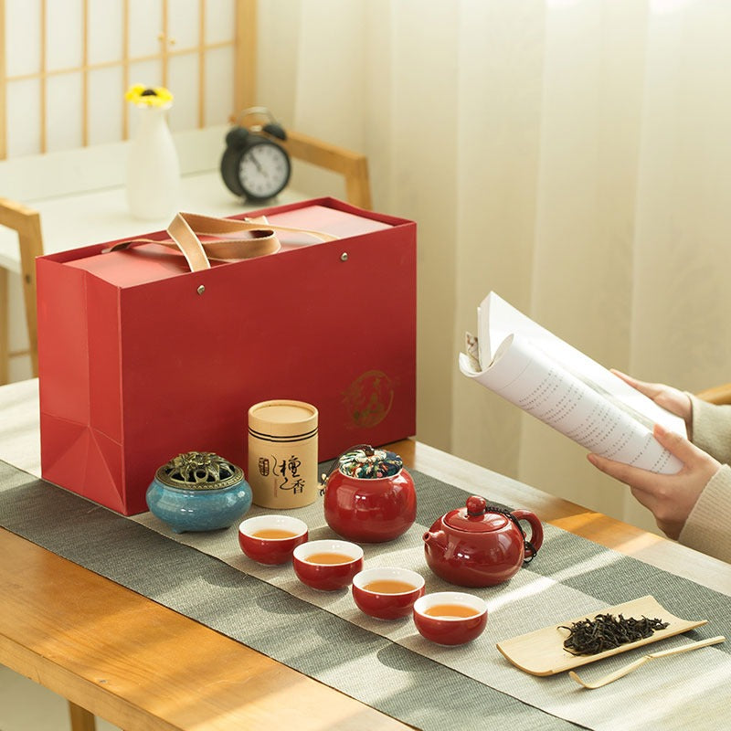 Premium Chinese Red Tea Set with Elegant Gift Box - Perfect for Gifting, Home Tea Ceremonies, and Relaxing Afternoon Tea Moments