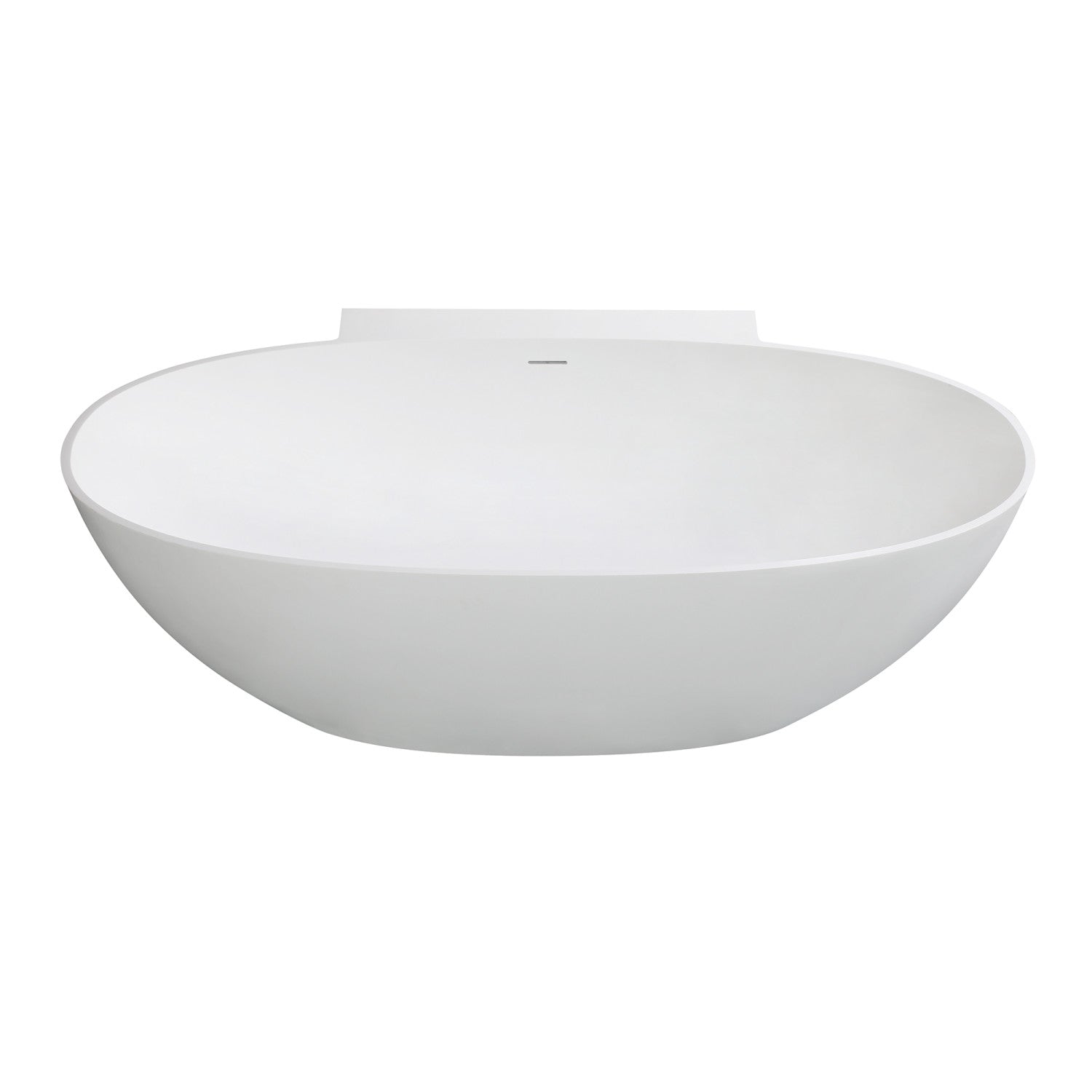 Arcticstone 71 Inch Freestanding Oval Bathtub - Matte White Solid Surface Double Ended Soaking Tub with Drain - Perfect for Luxury Bathrooms & Spa-Like Relaxation at Home