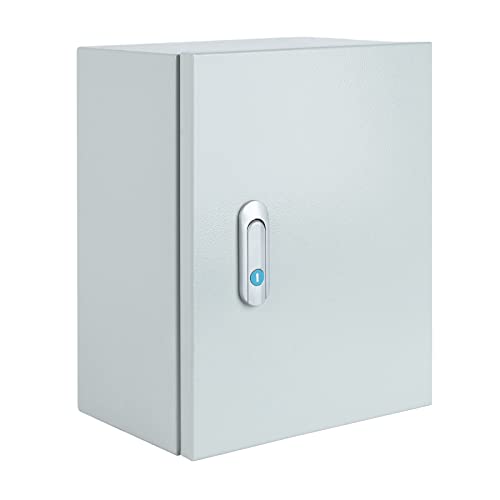 **Steel Electrical Junction Box - Indoor & Outdoor Waterproof & Dustproof Metal Enclosure with Safety Locks & Mounting Plates - Ideal for Home, Garage, and Industrial Wiring Projects**